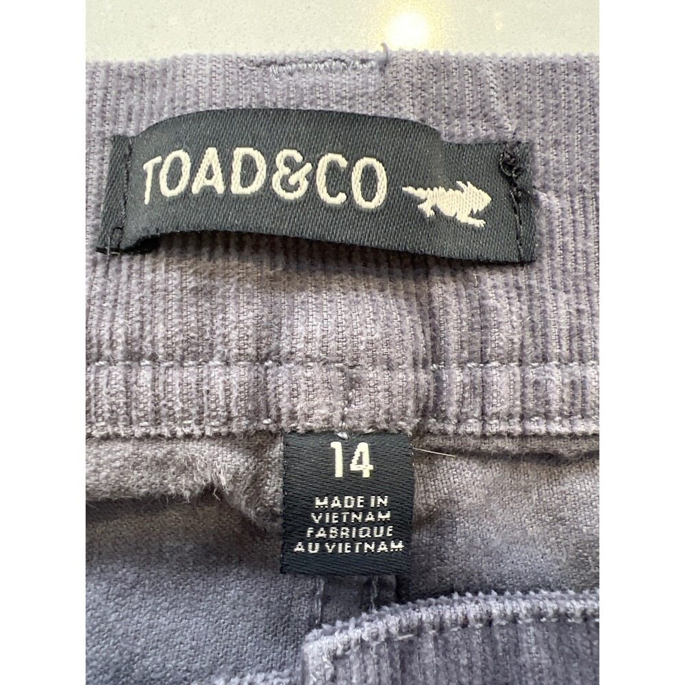 Toad&Co Corduroy Pants Women 14 Gray Wide Leg Crop Organic Cotton Coastal Fall - Picture 5 of 8